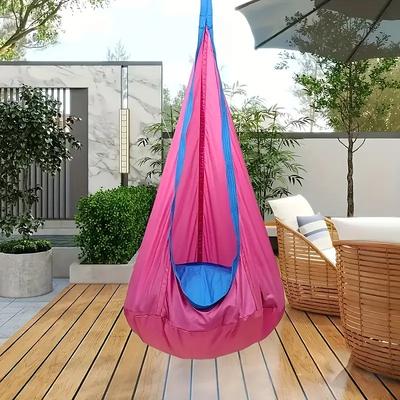 1Pc Convenient Hanging Chair Inflatable Hammock and Hanging Bag 100% Polyester Hand Wash Perfect for Indoor/outdoor Relaxation and Play can Be Used As A Gift