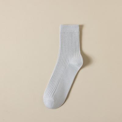 Men's 1 Pair 100% Cotton Socks Black White Color Solid Color Medium Spring Fall Winter Knitwear Elegant