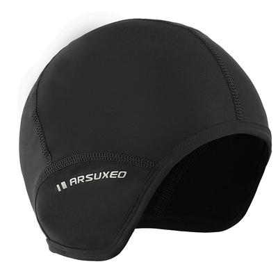 Arsuxeo Helmet Liner Skull Caps Skull Cap Beanie Helmet Liner Solid Color Thermal Warm Reflective Fleece Lining Antistatic High Elasticity Bike / Cycling Black / Red Black Fleece Elastane Polyester