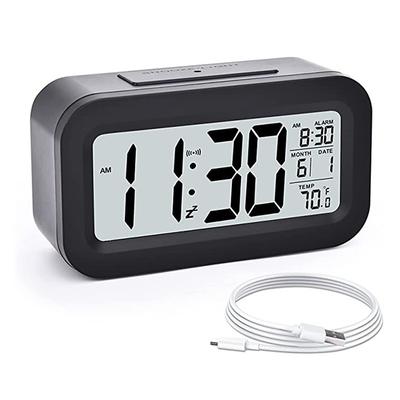 Smart Clock LED Electronic Digital Alarm Clock Recharging Desktop Clock Temperature Lazy Snooze Alarm Mute Backlit Electronic Clock Digital Clock
