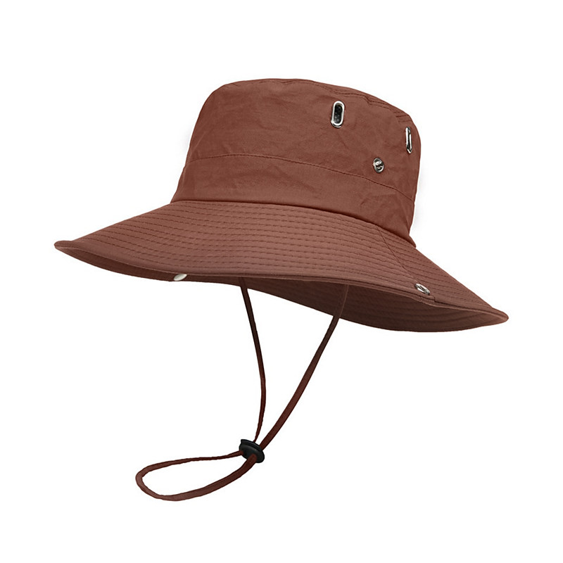 Men's Bucket Hat Sun Hat Fishing Hat Boonie hat Hiking Hat Black Deep Blue Polyester Travel Beach Outdoor Vacation Plain UV Sun Protection Sunscreen