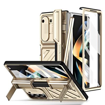 Phone Case For Samsung Galaxy Z Fold 5 Z Fold 4 with Stand Holder with Screen Protector Shockproof PC