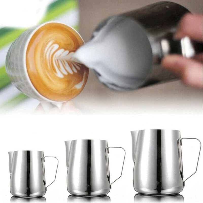 100/350/600ml Brocche per il latte Moda Acciaio inossidabile Latte Mestiere Schiuma di latte Brocca Caffè Latte Schiuma Brocca artistica Brocca Tazza tazza