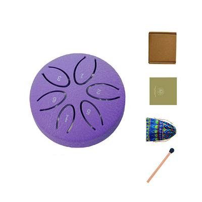 Rain Drum for Outside Garden with The Fingerstalls 3 Inches 6 Notes Steel Tongue Drum, Waterproof Mini Hand Drum with Fingerstalls, Outdoor Musical Chime Instrument for Patio Yard Decor
