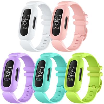 5 PCS Bands Compatible with Fitbit Ace 3 for Kids Soft TPE Adjustable Waterproof Sports Bracelet Strap for Fitbit Ace 3 Girls Boys