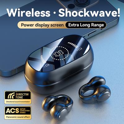 Open Ear Earbuds Wireless Bluetooth Earless Bone Conducting Headphones Wireless Bluetooth Headset Noise Cancelling Bone Earphones Waterproof Air Bone Conduction Headphone Not in Ear Open Ear Buds