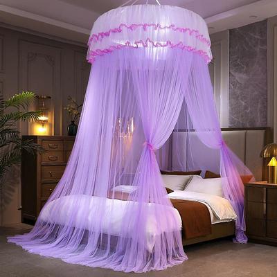 Indoor Princess Top Mosquito Net Bed Canopies Bed Curtains, Universal Size, Easy to Install, Suitable for Children Students Couples