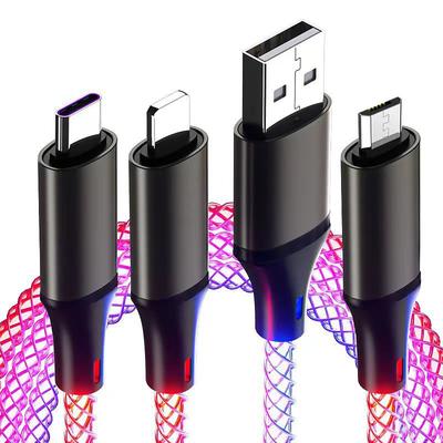LED Glowing USB Fast Charger Cable for iPhone Android Phone for Samsung Huawei Xiaomi Mobile Phone Data Line Fast Charging Cord