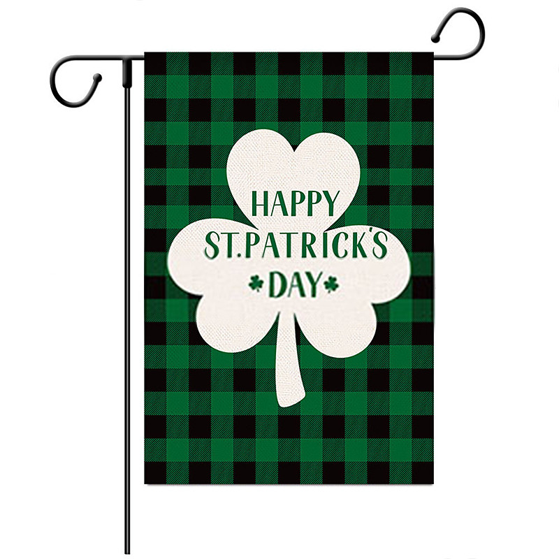 Saint Patrick Day Garden Flag 12x18Inch Outdoor Decorations Welcome Garden Patio Flag Lucky Clover Yard Gnomes Rainbow Flag Double Sided Holiday Outdoor Flags 1pc