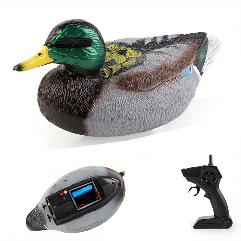 Realistic Green Head Duck Model Toy Boat Dual Version Sealed Waterproof Remote Control Boat For Kids Outdoor Pond Simulation Remote Control Boat Christmas Gift