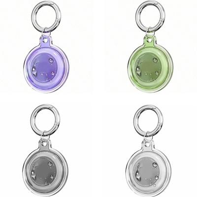 IPX8 Waterproof Holder for AirTag 4 Pack – Full Body Protective Keychain Case with Loop Ring for Apple AirTags, PC TPU Cover for Pet, Wallet, Luggage, Keys