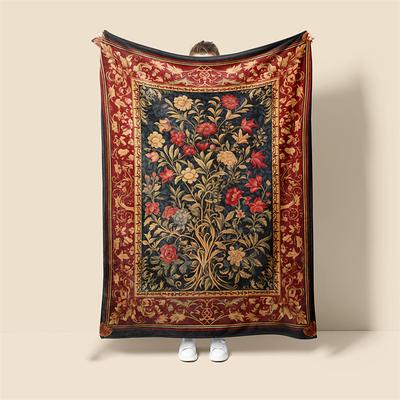 Medieval The Tree Of Life Soft Throws Blanket,Novelty Flannel Throw Blankets Warm Printed All Seasons Gifts Home Decor Big Blanket