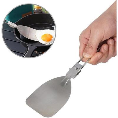 Stainless Steel Foldable Spatula Shovel, Portable Food Turner BBQ Tools,Outdoor SUS304 Compact Durable Cooking Utensils for Camping, Hiking, Picnic, Travel, Easy to Use and Store
