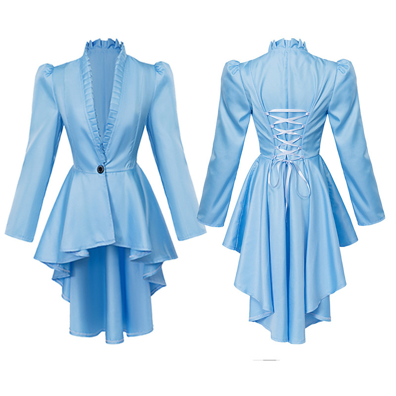 Punk Gothic Medieval Renaissance Coat Cosplay Costume Trench Coat Witch Goth Girl Solid Colored Fancy Dress Women's Royal Steampunk Walpurgis Night Halloween Carnival Masquerade Event / Party Daily