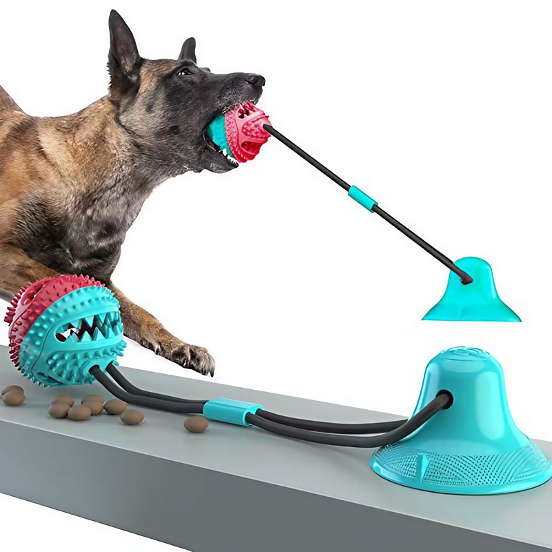 Upgrade Suction Cup Dog Toy Dog Chew Toys Interactive Dog Toys Dog Teeth Cleaning Toys Pet Molar Bite Toy Dog Squeaky Tug Toy For Dogs Non-toxic Durable Dog Toys