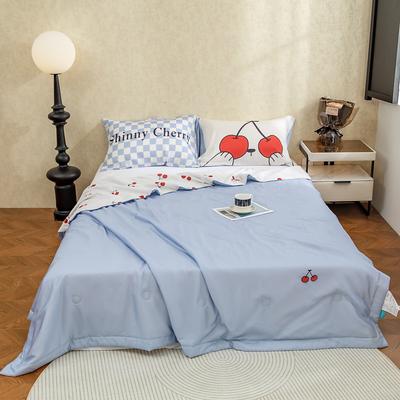 Cooling Quilt Comforter Breathable Tencel Lyocell Fiber Quilt Queen Cooling Blanket Printing for Hot Sleeper Lightweight Duvet for Summer Green Pink