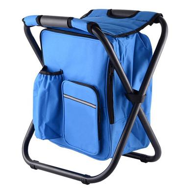 Outdoor Multi-functional Collapsible Stool Camping Folding Stool Portable Insulated Cooler Bag Stool Folding Chair with Backpack for Camping Beach Fishing
