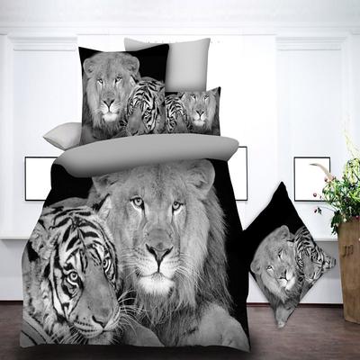 3D Tiger Print Duvet Cover Queen King Size Bedding Sets Comforter Cover with 1 Duvet Cover or Coverlet,1Sheet,2 Pillowcases for Double/Queen/King(1 Pillowcase for Twin/Single)