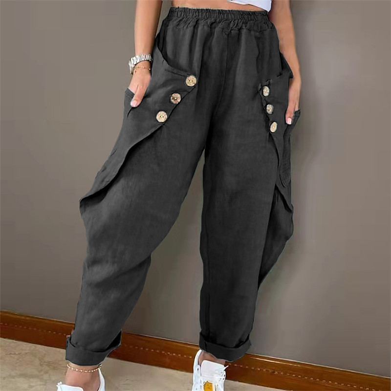 Women's Normal Harem Pants Trousers Harem Pants Cuffed Cargo Cargo Full Length High Waist Chinese Style Pocket Drop Crotch Outdoor Sports Stretchy Casual Daily Blue Black Khaki Dark Blue Spring
