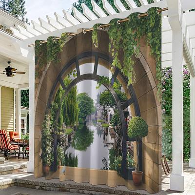 Waterproof Outdoor Curtain Privacy, Outdoor Shades, Sliding Patio Curtain Drapes, Pergola Curtains Grommet Garden Arch For Gazebo, Balcony, Porch, Party
