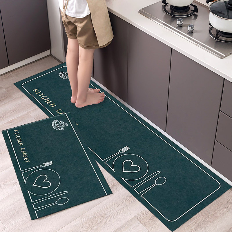 2 Piece Waterproof and Oil-Proof Kitchen Anti-Slip Mat, Bathroom Anti-Slip Mat, Bedroom Cushion, Living Room Carpet, Door Mat, Kitchen Carpet- 40 60cm 40 120cm