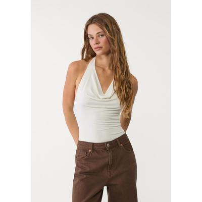 Stradivarius Draped bodysuit Ecru XS