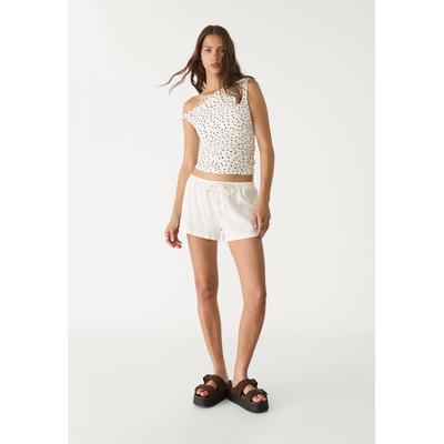 Stradivarius Linen blend shorts with drawstring White M