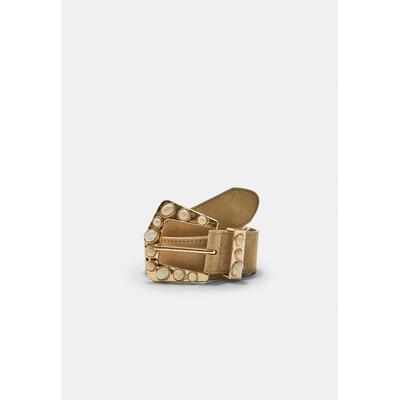 Stradivarius Belt with stone buckle Beige 34