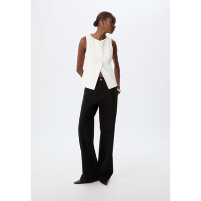Stradivarius Regular buttoned waistcoat Ecru XL