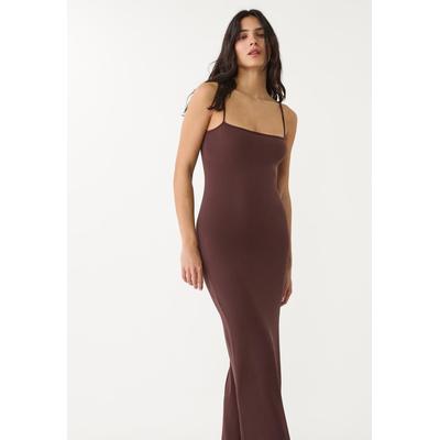 Stradivarius Long strappy dress Brown XS