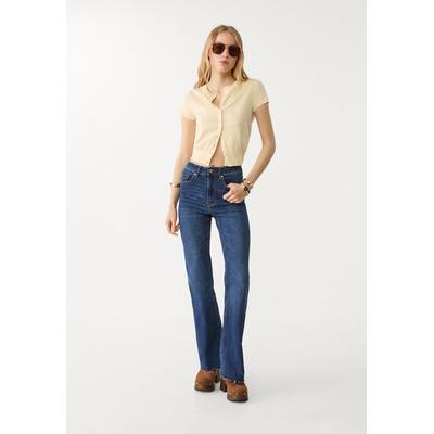Stradivarius Slit fit flared jeans Overdyed blue 4