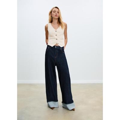 Stradivarius Linen blend buttoned waistcoat Stone XS