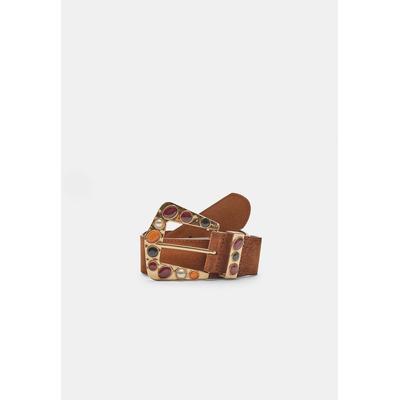 Stradivarius Belt with stone buckle Pale camel 34