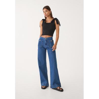 Stradivarius D77 Minimalist jeans with pockets Overdyed blue 10