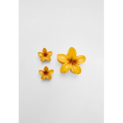 Stradivarius Pack of 3 floral hair clips orange OS