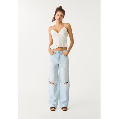 Stradivarius D92 straight wide-leg jeans Light blue 14