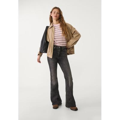 Stradivarius Slit fit flared jeans Dark grey 12