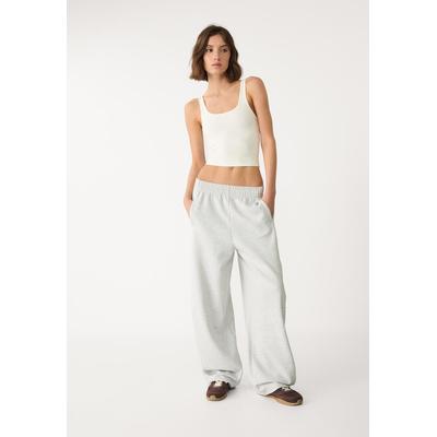 Stradivarius Plush barrel trousers Grey melange XL
