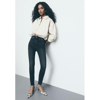 Stradivarius D09 Skinny super high-waist jeans BLACK DENIM WASH 6
