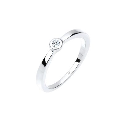 Elli DIAMONDS Klassischer Solitär Diamant 0.03 ct. 925 Silber 56 Damen Image