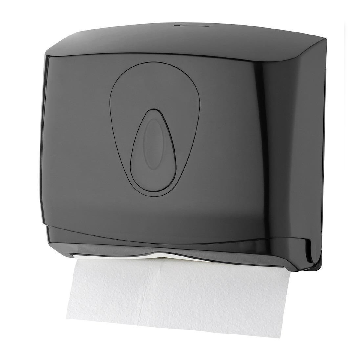 All Care PlastiQline Papierhandtuchspender MINI - Kunststoff - schwarz - Farbfenster grün Image