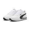 Sneaker PUMA "ST Runner v4 Leather Sneakers Erwachsene", Gr. 40, weiß (weiß schwarz cast iron gray), Obermaterial: Leder, Synthetik; Futter: Textil; Innensohle: Textil; Laufsohle: Gummi, Schuhe
