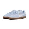 Sneaker PUMA "PUMA Club II Suede Sneakers Erwachsene", Gr. 43, haute tropic weiß gold blau, Obermaterial: Textil, Synthetik, Kuhleder; Futter: Textil; Innensohle: Textil; Laufsohle: Gummi, Schuhe