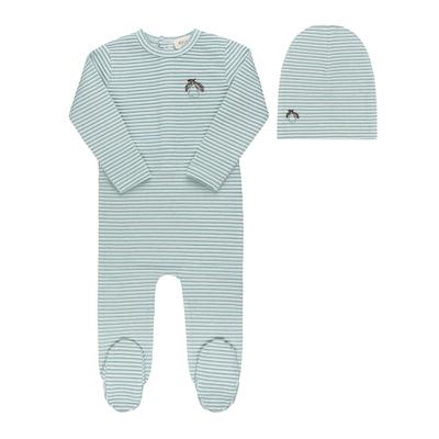 Ely's & Co. Metallic Stripe Collection - Footie + Beanie