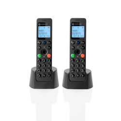 Motorola DOT202 2x DECT-Telefone, Freisprechen, Anrufsperre, 100 Kontakte – Schwarz
