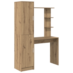 vidaXL Schreibtisch mit Stauraum Eiche Holzwerkstoff Image