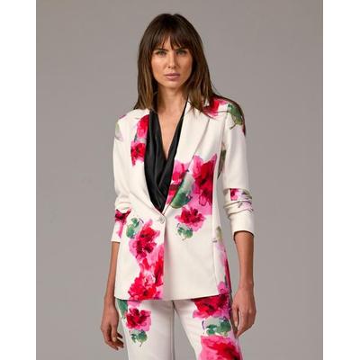 Boston Proper - Painted Fleurs Pink - Relaxed Blazer - 8