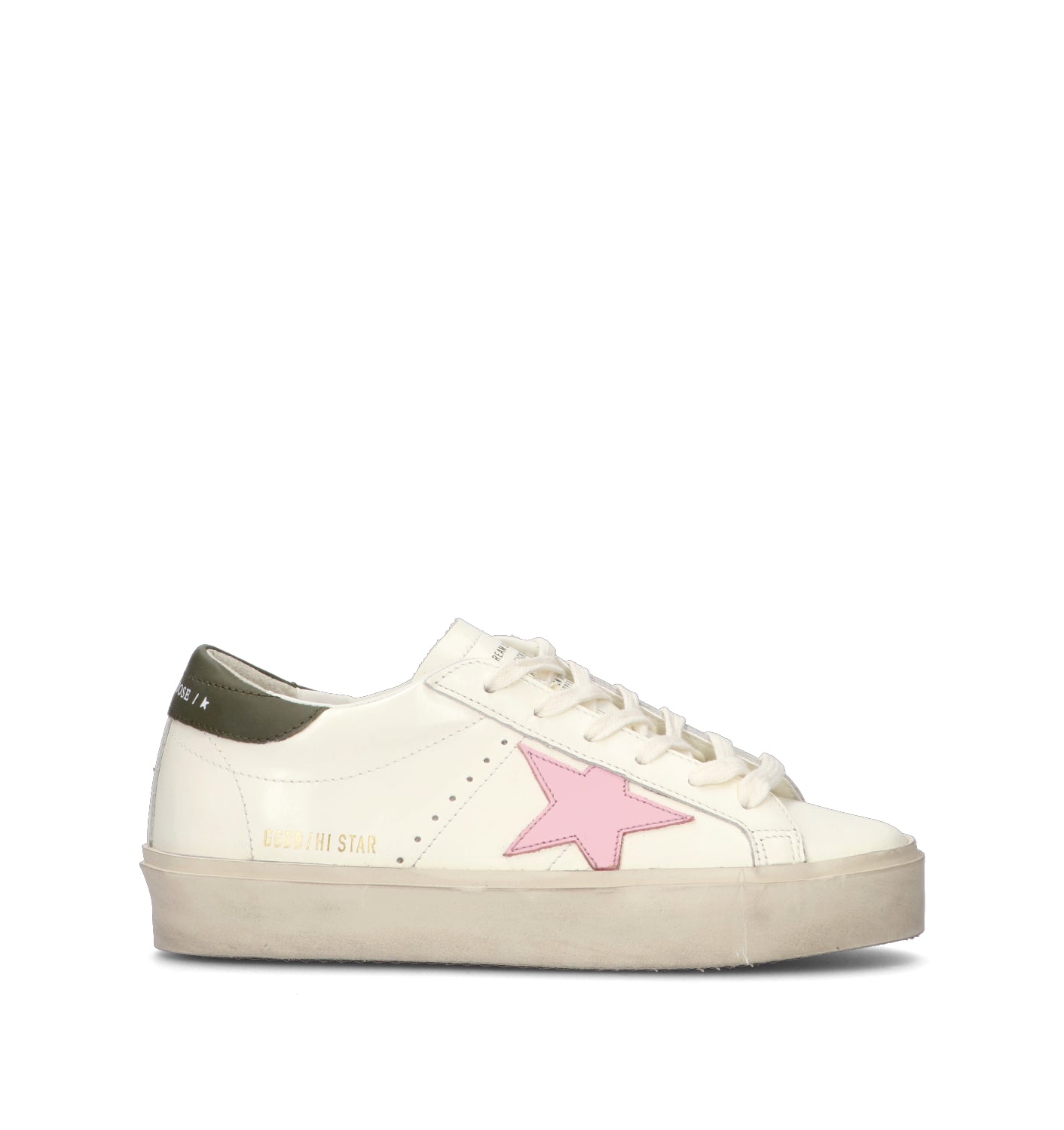 GOLDEN GOOSE HI STAR CLASSIC WITH LIST Sneaker donna bianca in pelle