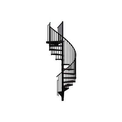 Wendeltreppe Außenbereich 11 Stufen - erreichbare Höhe 2,09 bis 2,59m - Durchmesser 1.20m - Schwarz Image