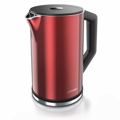 Wasserkocher 1,5 l 2200 w, Edelstahl, Doppelwand, Temperaturwahl 40 - 100°C mit Anzeige, rot Image